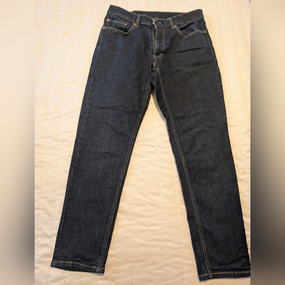 Men's Dark Blue Straight Jeans